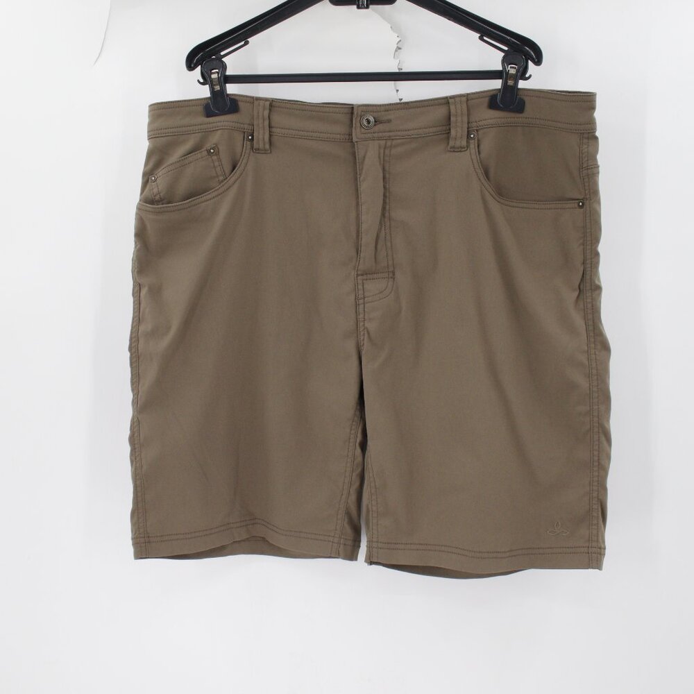 Prana Shorts Mens 40 9" Brion Nylon Stretch Mid Rise Flat Front Outdoor hiking